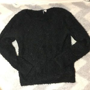 Plush Fuzzy Black Sweater